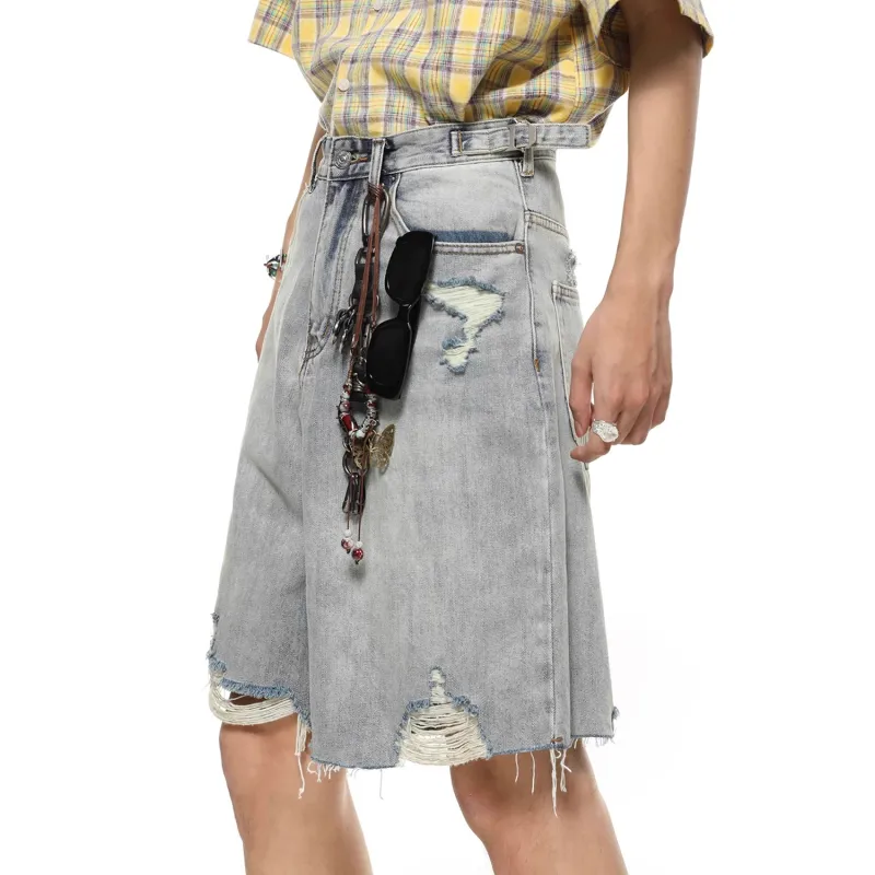 FORCEPULR Denim Shorts Unisex Light Blue-7