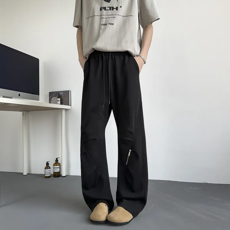 FORCEPULR Casual Pants Unisex Dark Red-1