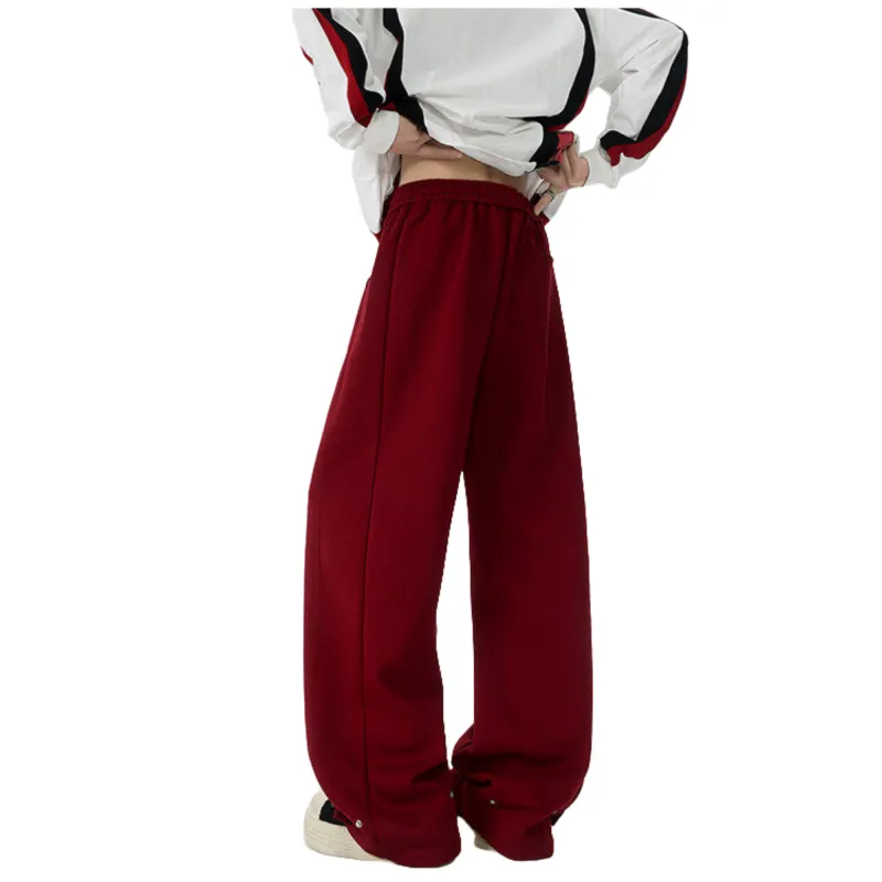 FORCEPULR Casual Pants Unisex Red-4