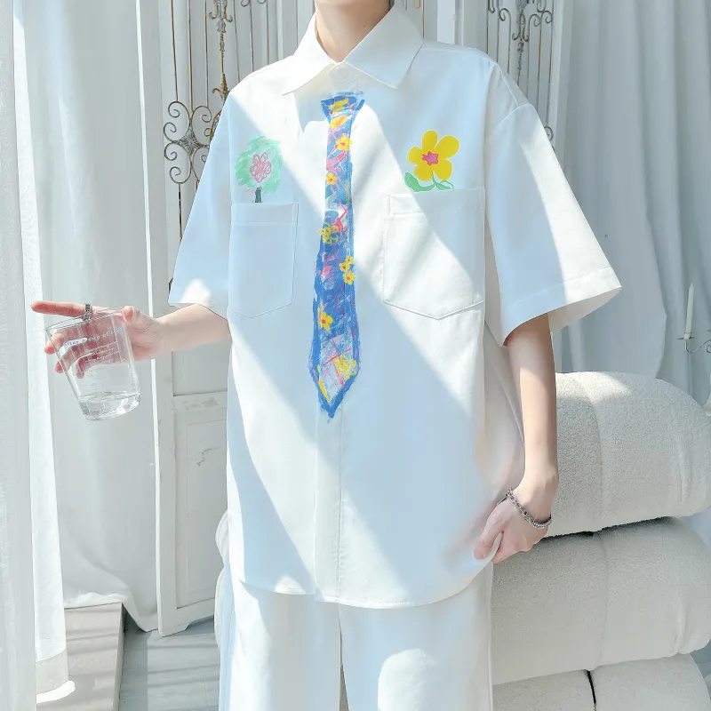 PAINT STAIN Classic Shirt Unisex Pure White Color-1