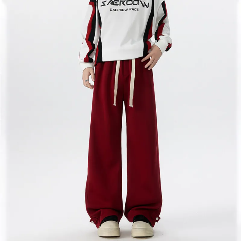 FORCEPULR Casual Pants Unisex Red-3