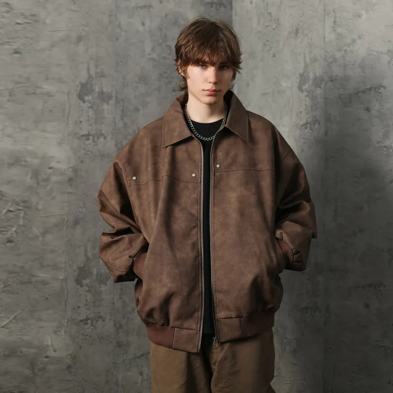 FORCEPULR Leather Jacket Puffer Jacket Unisex-25
