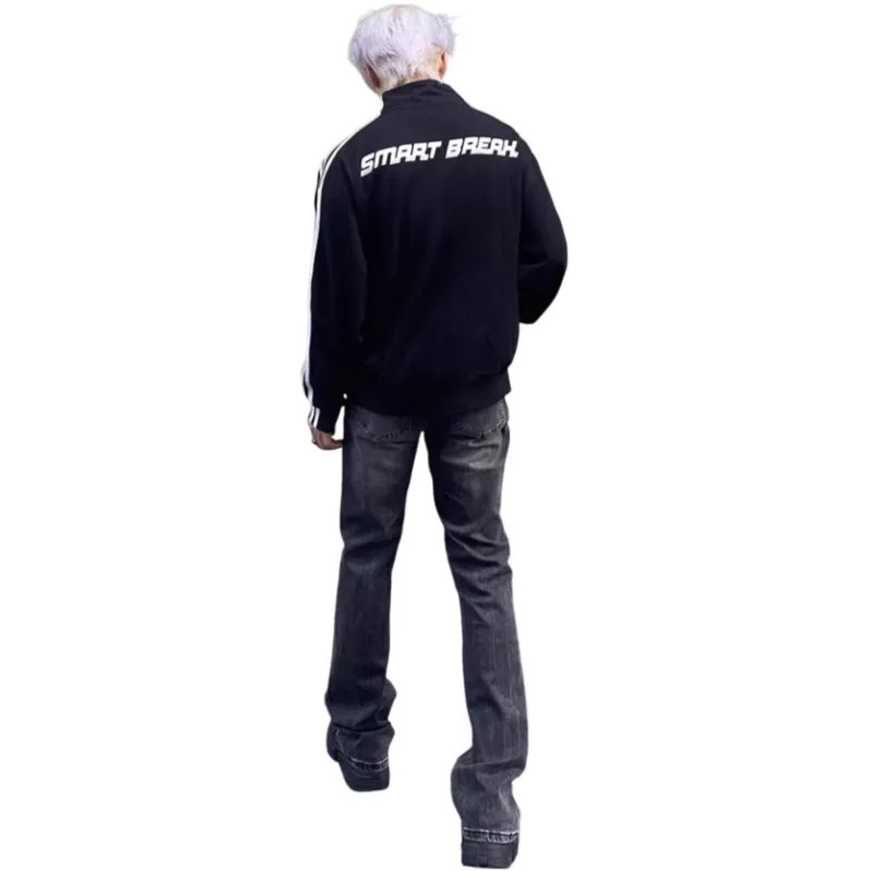 TESTUNG American Luxury Streetwear Vibe Heavyweight Washed Distressed White Mid Rise Bootcut Jeans Unisex-7