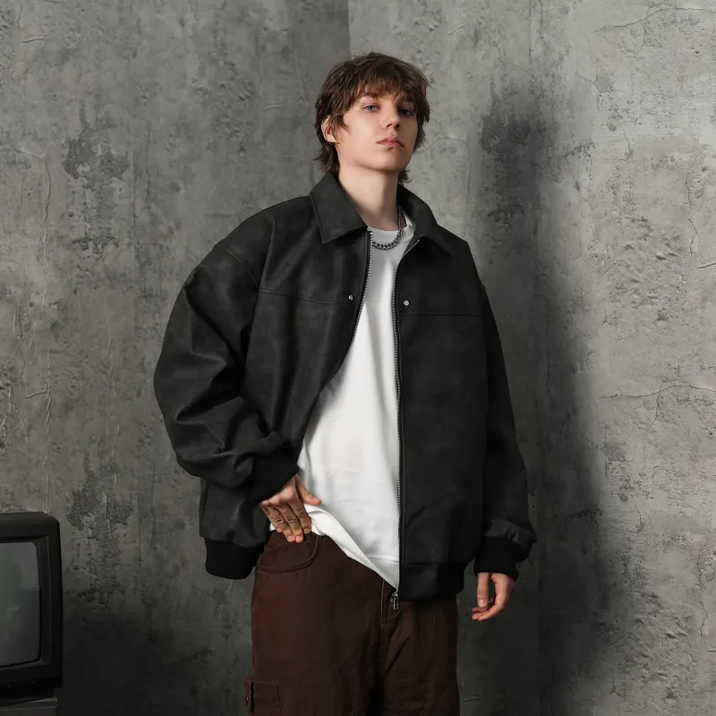 FORCEPULR Leather Jacket Puffer Jacket Unisex-32