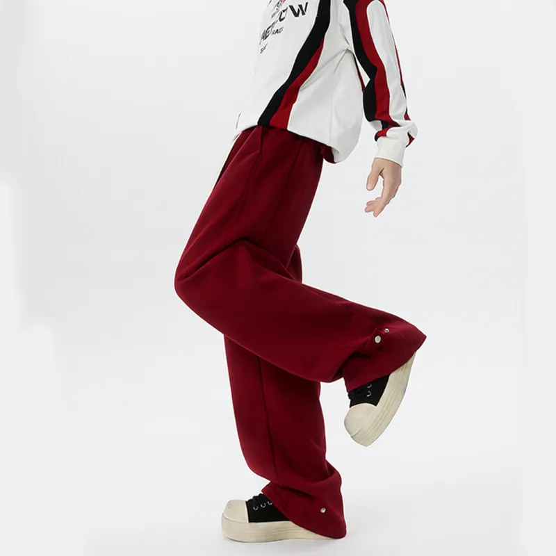 FORCEPULR Casual Pants Unisex Red-2
