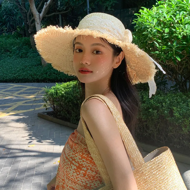 Youyoulan Straw Woven Sun Protection Hats Women's-7