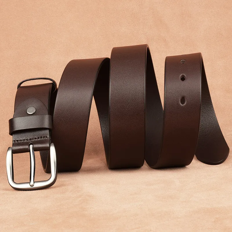 Youyoulan Top Grain Cow Leather Leather Belts Men's Width  3.5cm-4