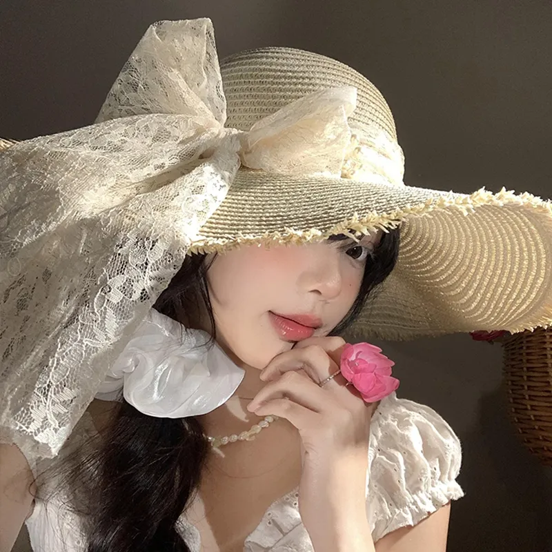 Youyoulan Straw Woven Sun Protection Hats Women's-4