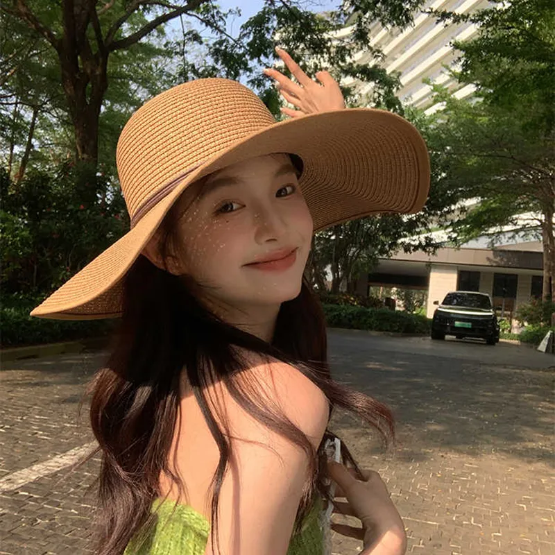 Youyoulan Straw Woven Sun Protection Hats Women's-3