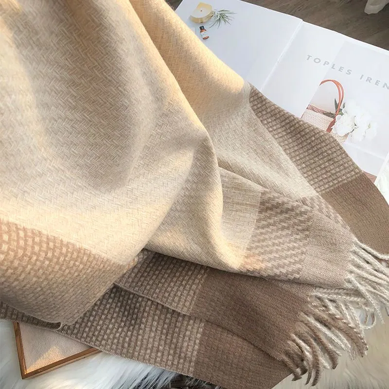 Youyoulan Faux Cashmere Knit Scarves Women's-2