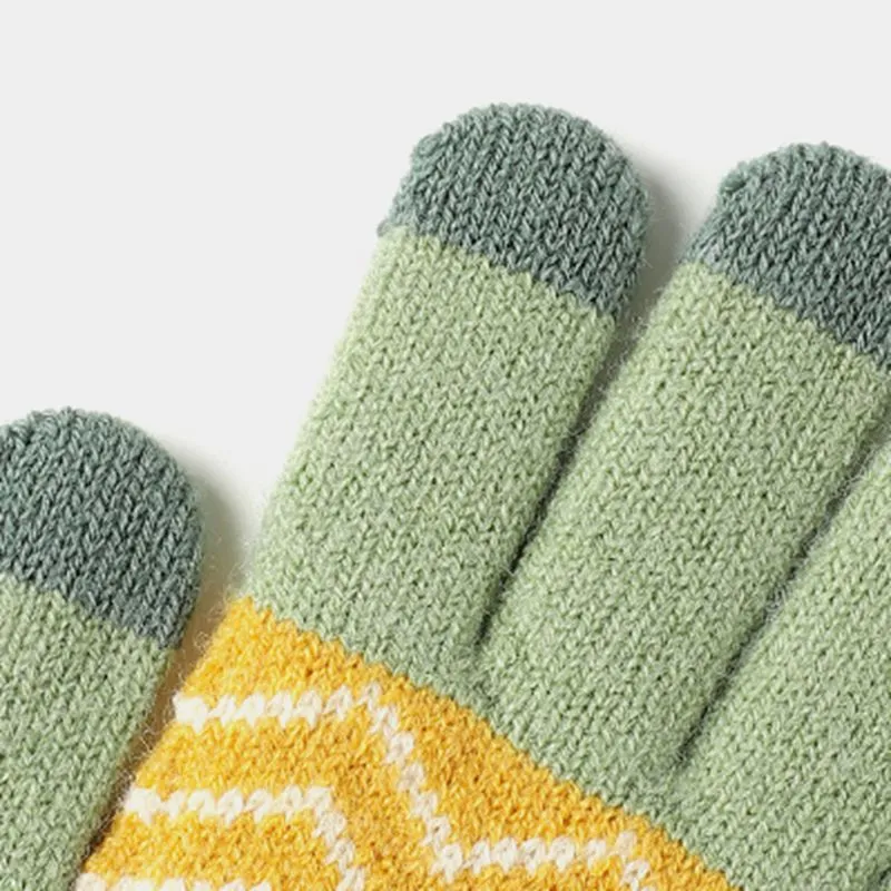 Youyoulan Polyester Knit Gloves Women's-3