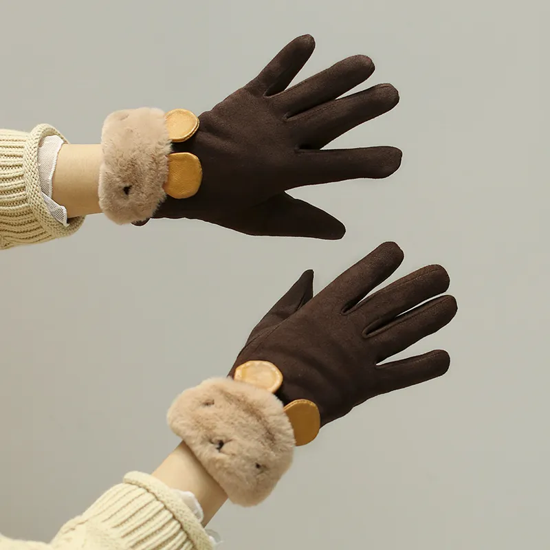 Youyoulan Polyester Knit Gloves Women's-1
