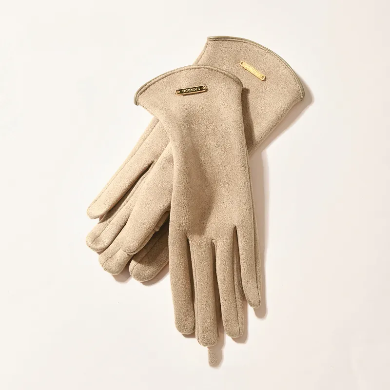 Youyoulan Faux Suede Knit Gloves Women's-6