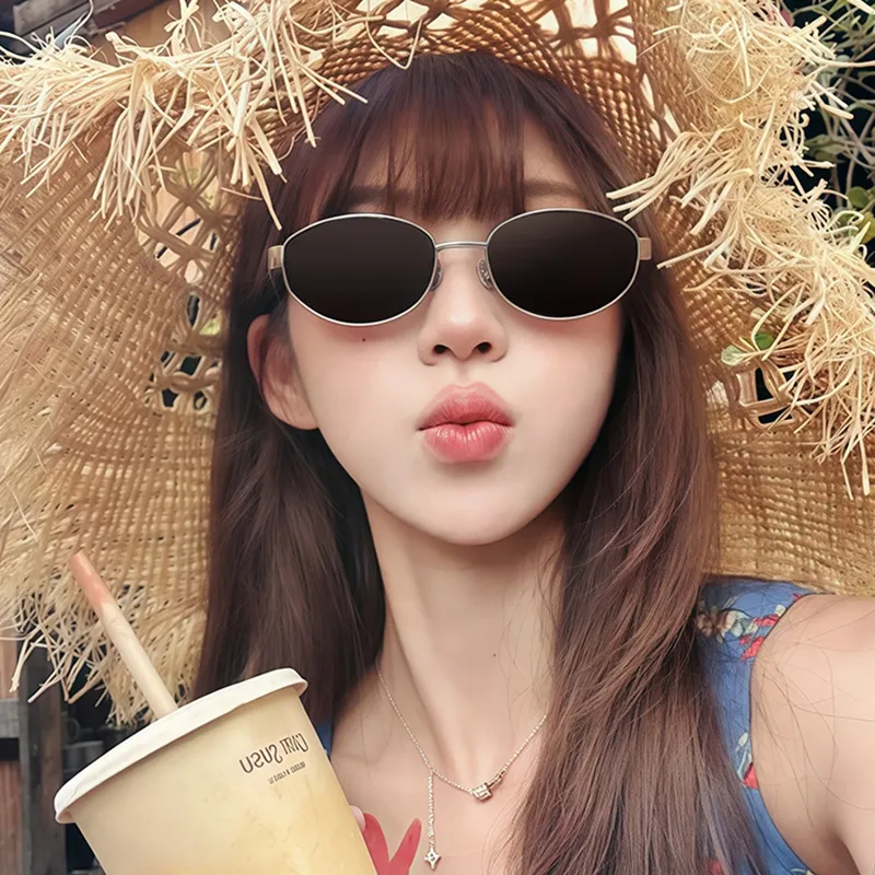 Youyoulan Metal Oval Sunglasses Women's-2
