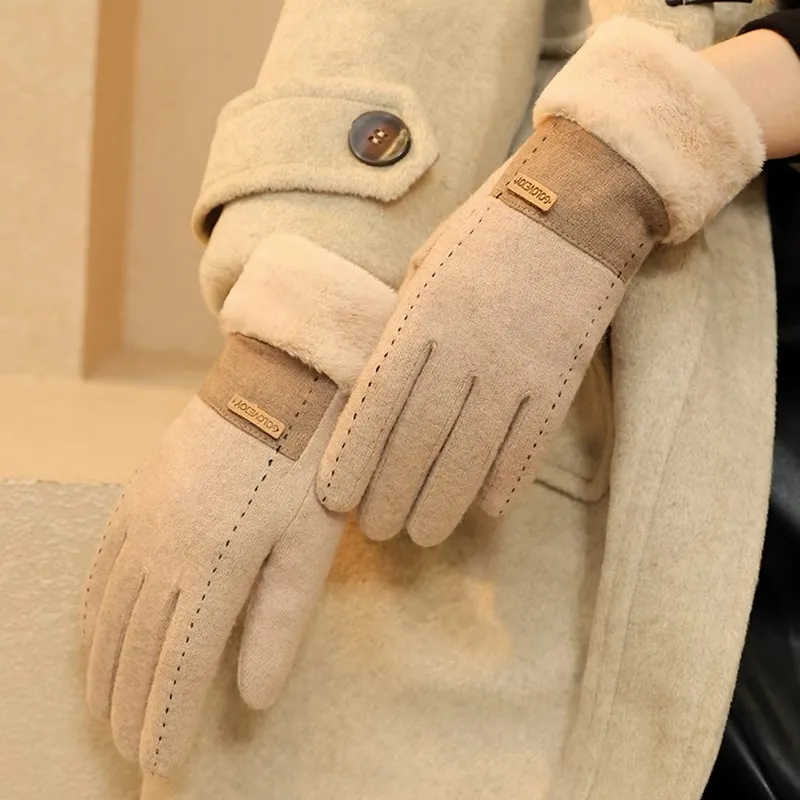 Youyoulan Polyester Knit Gloves Women's-1