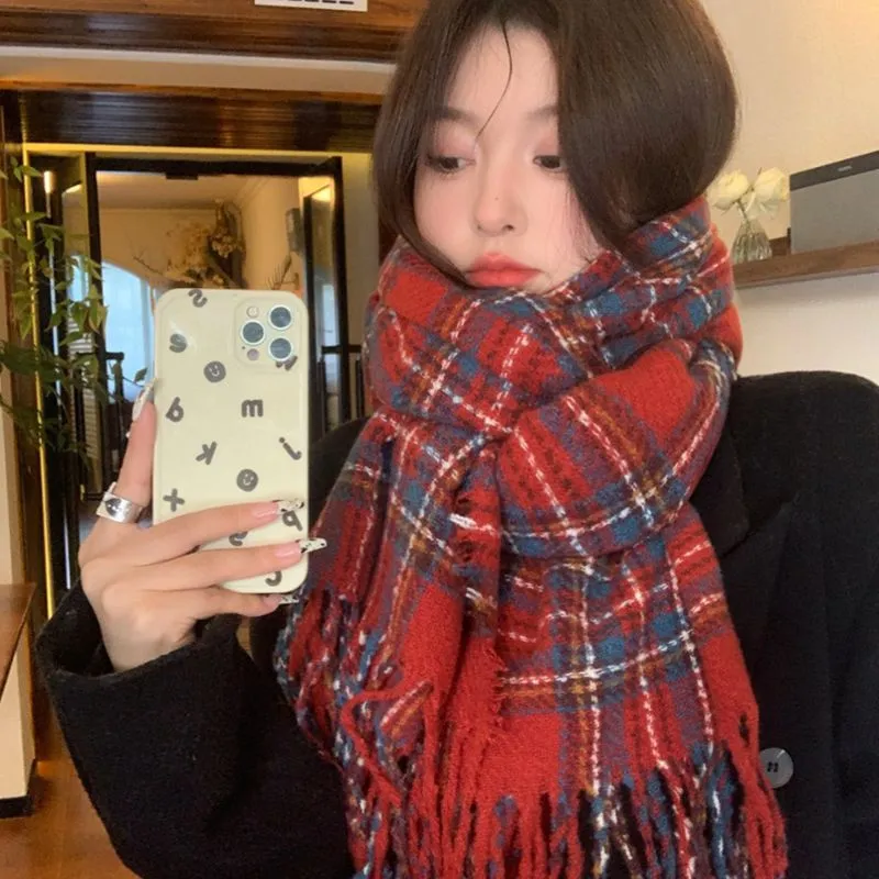 Youyoulan Faux Cashmere Knit Scarves Women's-2