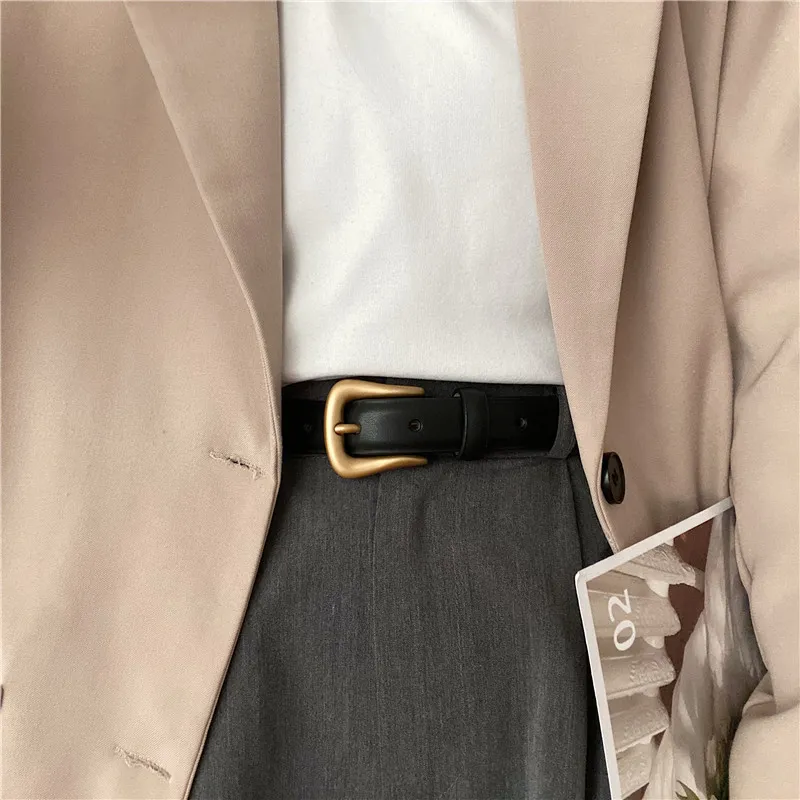 Youyoulan Split Cow Leather Belts Women's 2.2cm-1