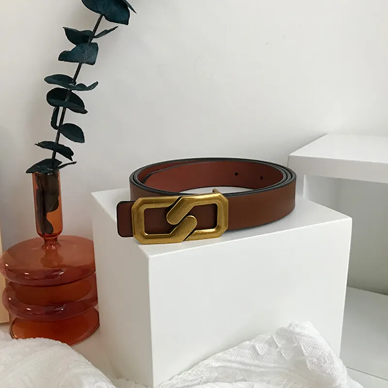 Youyoulan Cow Split Leather Leather Belts Women's 2.1cm-4