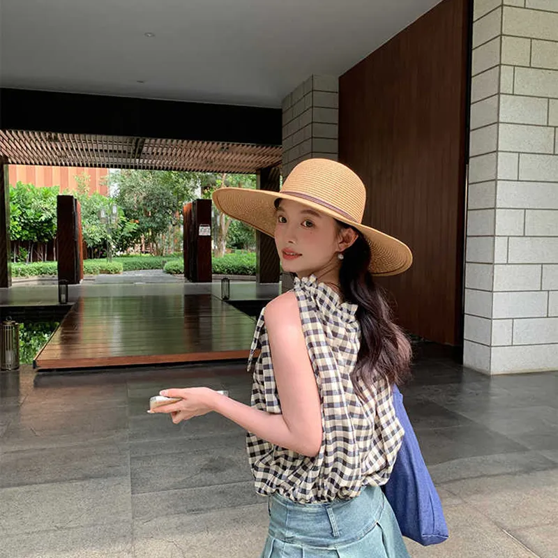Youyoulan Straw Woven Sun Protection Hats Women's-2