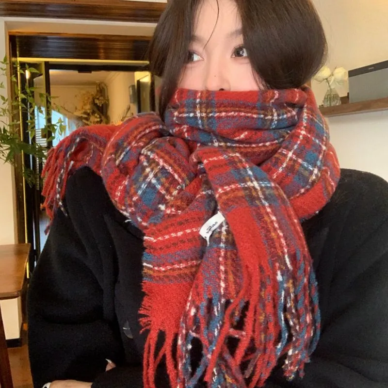Youyoulan Faux Cashmere Knit Scarves Women's-3