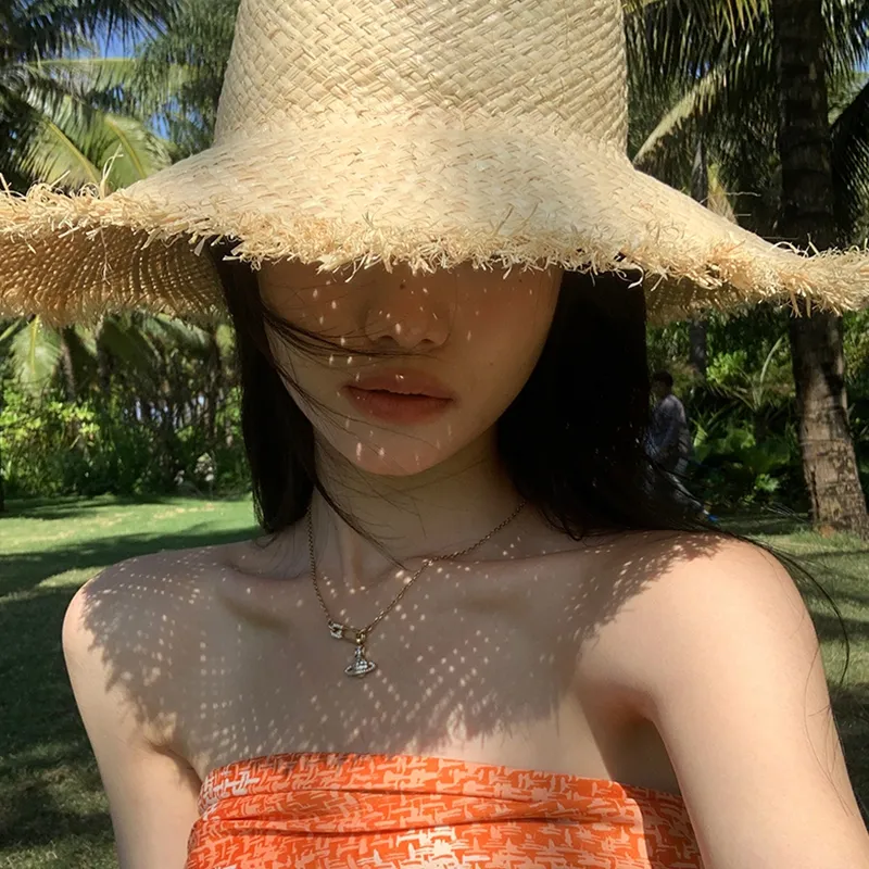 Youyoulan Straw Woven Sun Protection Hats Women's-4