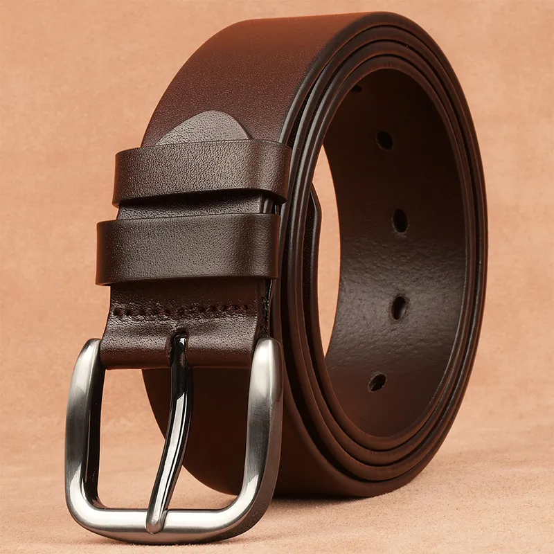 Youyoulan Top Grain Cow Leather Leather Belts Men's Width  3.5cm-1