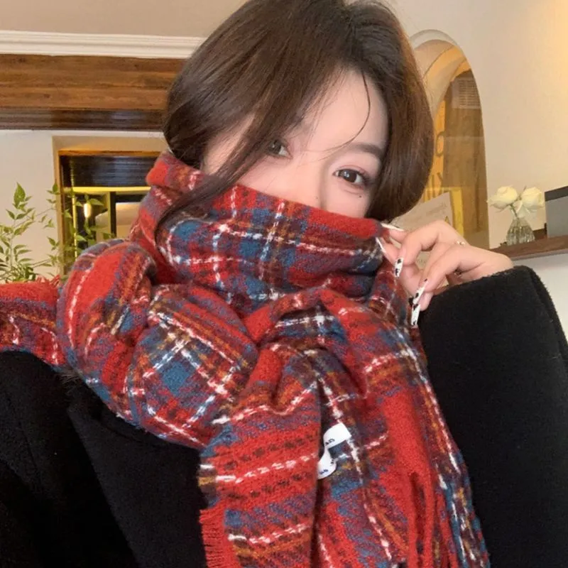 Youyoulan Faux Cashmere Knit Scarves Women's-4