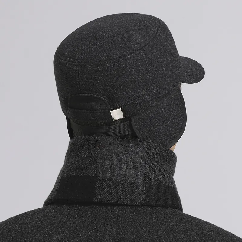 Youyoulan Woolen Trapper Hats Men's-1