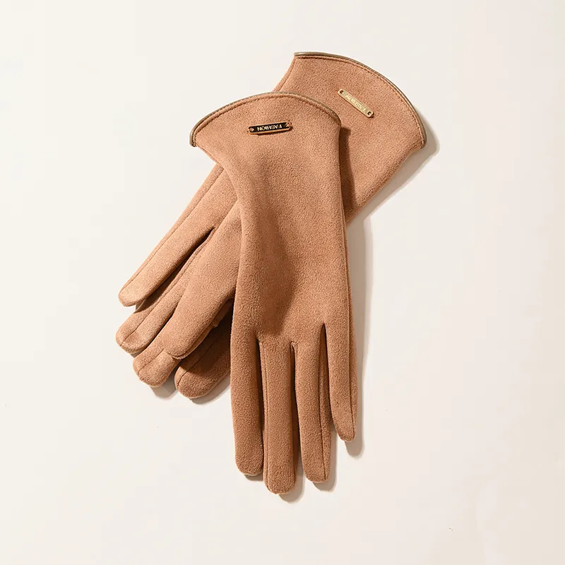 Youyoulan Faux Suede Knit Gloves Women's-3