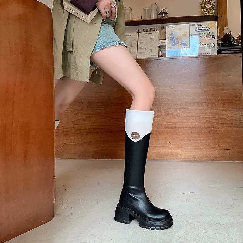 Five-nine Dan Seven Knee-high Boots 6cm Women's-10