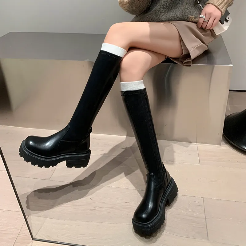 Five-nine Dan Seven Knee-high Boots 5cm Women's-13