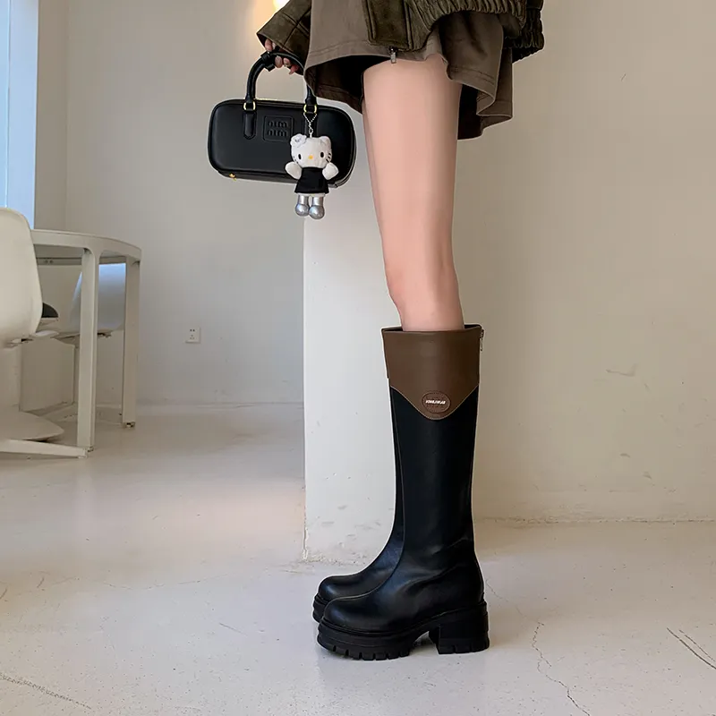 Five-nine Dan Seven Knee-high Boots 6cm Women's-5