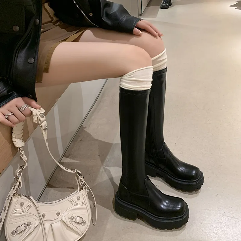 Five-nine Dan Seven Knee-high Boots 5cm Women's-5