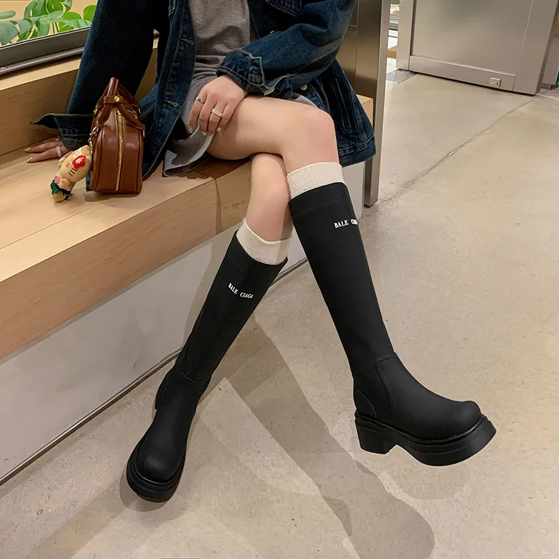 Five-nine Dan Seven Knee-high Boots 5cm Women's-2