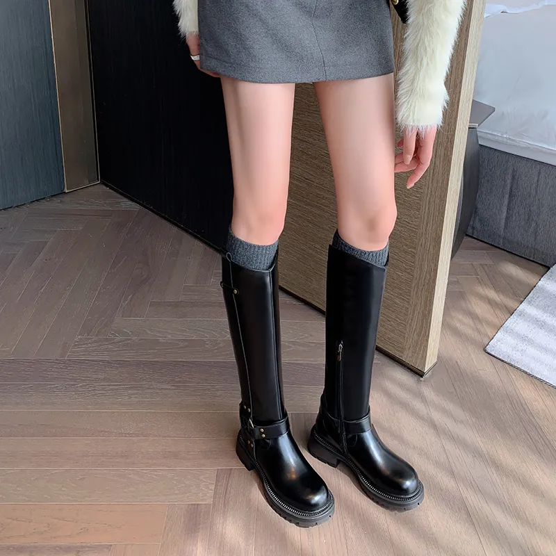Five nine Dan Seven Knee high Boots 4cm Women's-10