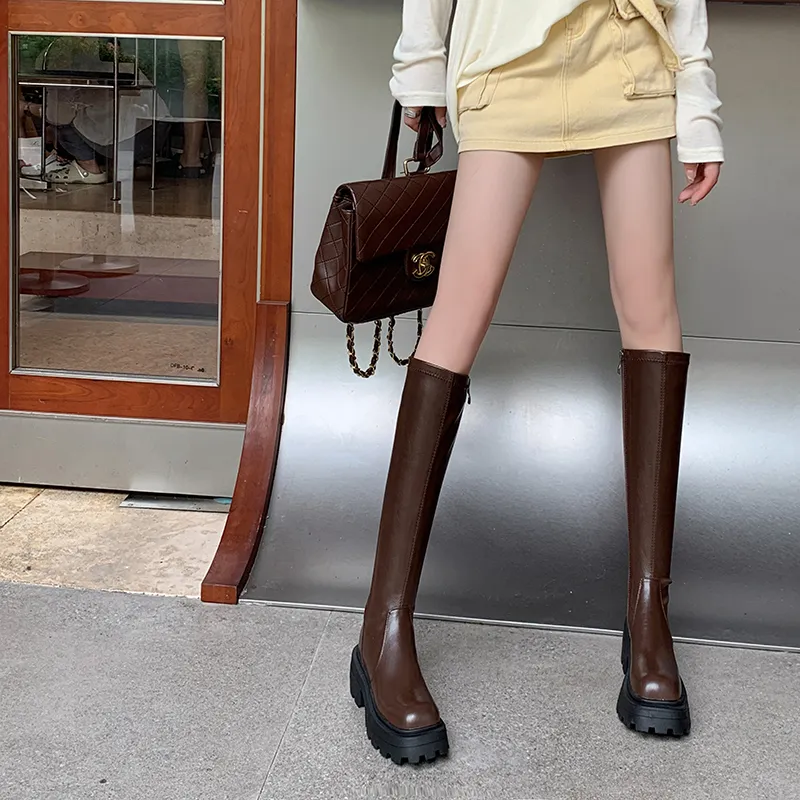 Five-nine Dan Seven Knee-high Boots 5cm Women's-2