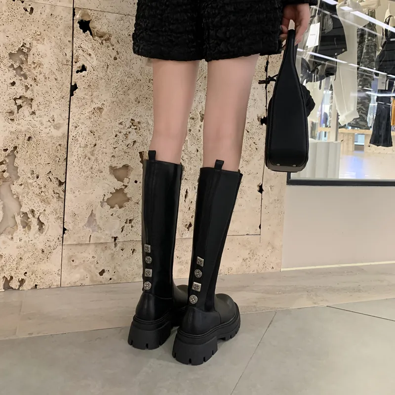 Five-nine Dan Seven Knee-high Boots 5.5cm Women's-15