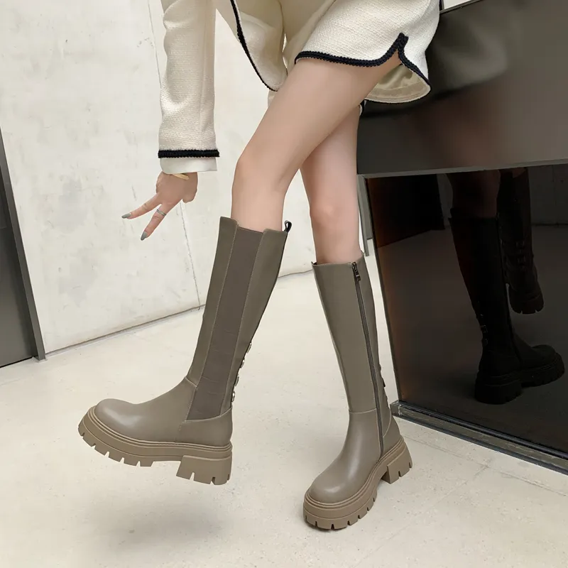 Five-nine Dan Seven Knee-high Boots 5.5cm Women's-10