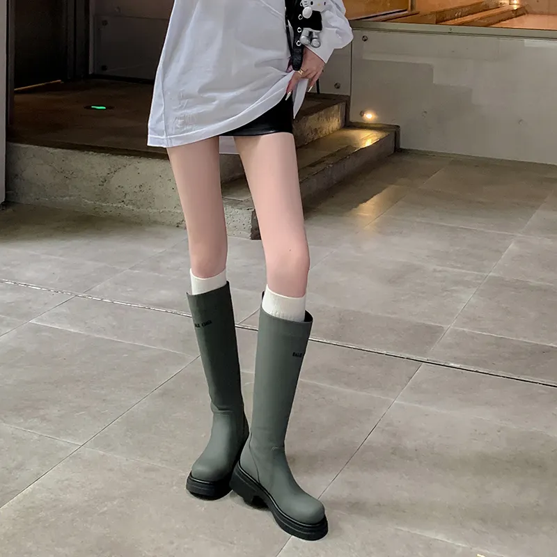 Five-nine Dan Seven Knee-high Boots 5cm Women's-6