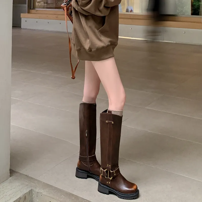 Five nine Dan Seven Knee high Boots 4cm Women's-2
