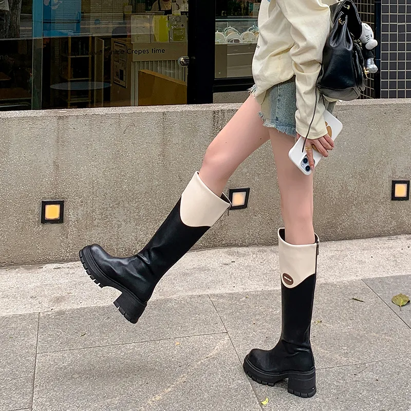Five-nine Dan Seven Knee-high Boots 6cm Women's-11