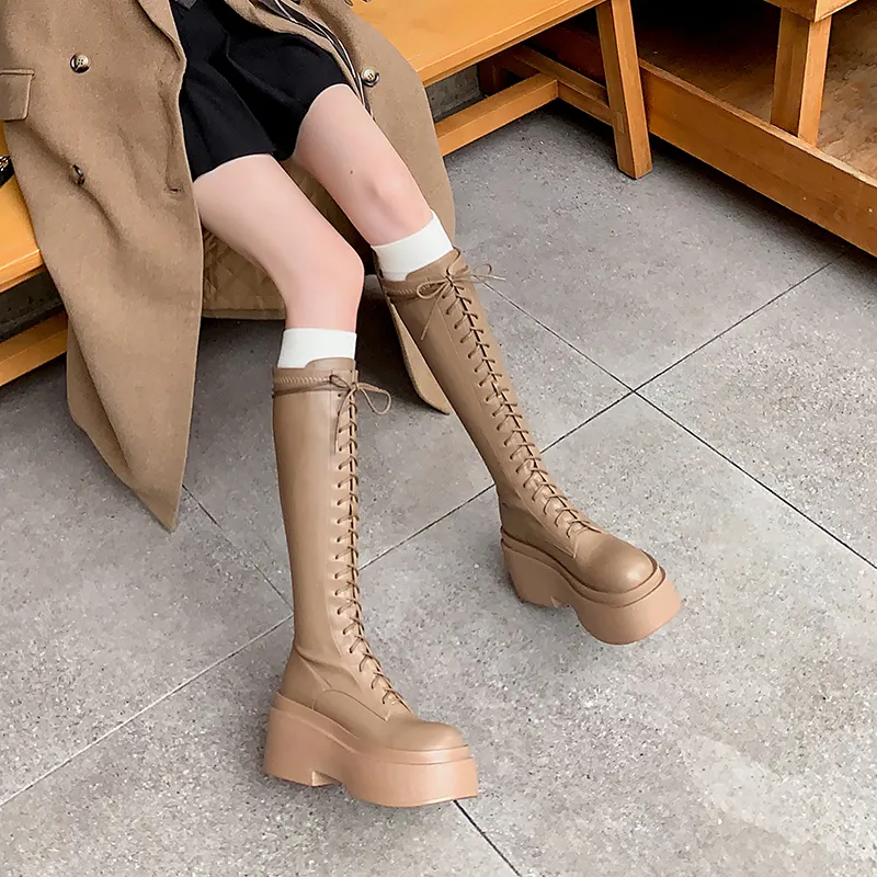 Five-nine Dan Seven Knee-high Boots 8cm Women's-22