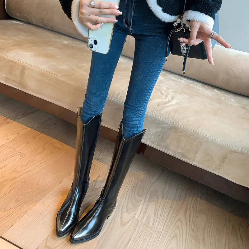 Five-nine Dan Seven Knee-high Boots 5cm Women's-1