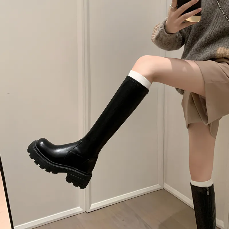 Five-nine Dan Seven Knee-high Boots 5cm Women's-14