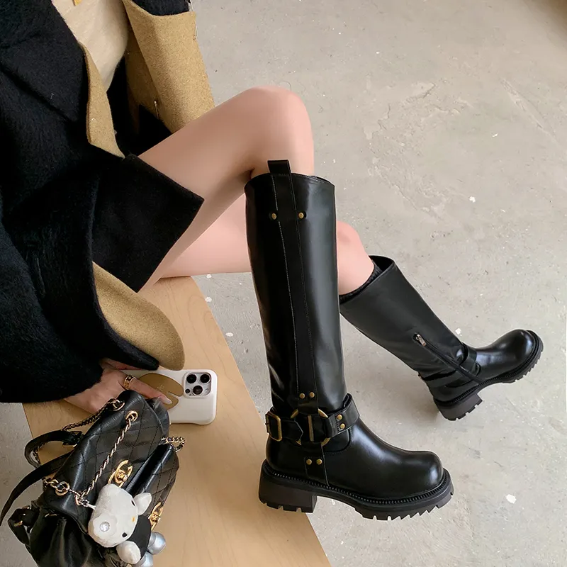 Five nine Dan Seven Knee high Boots 4cm Women's-11