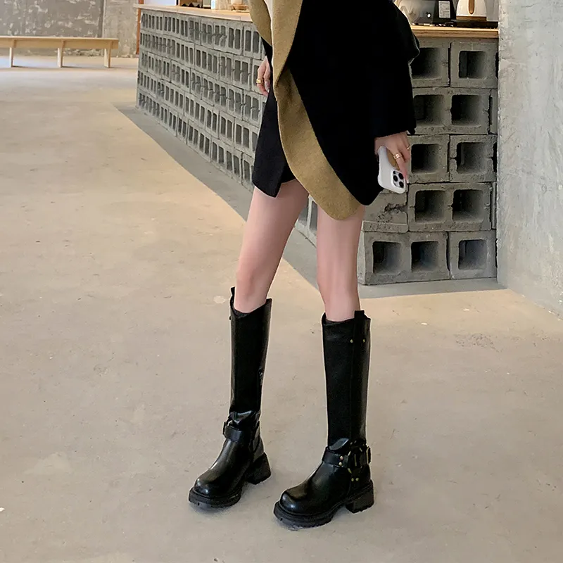 Five nine Dan Seven Knee high Boots 4cm Women's-14