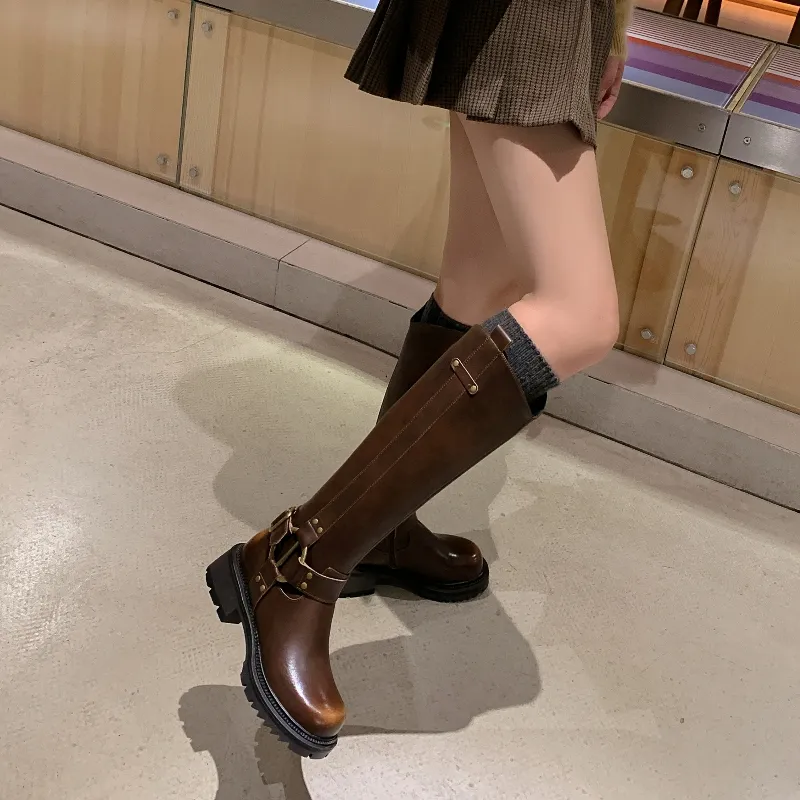 Five nine Dan Seven Knee high Boots 4cm Women's-3