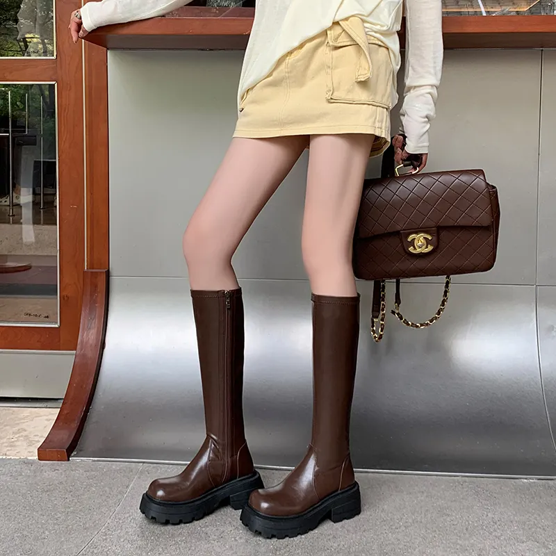 Five-nine Dan Seven Knee-high Boots 5cm Women's-3