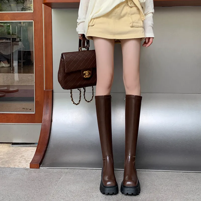 Five-nine Dan Seven Knee-high Boots 5cm Women's-1