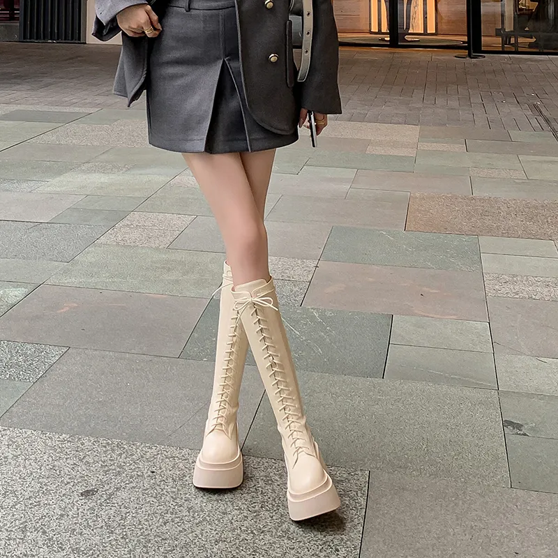 Five-nine Dan Seven Knee-high Boots 8cm Women's-19
